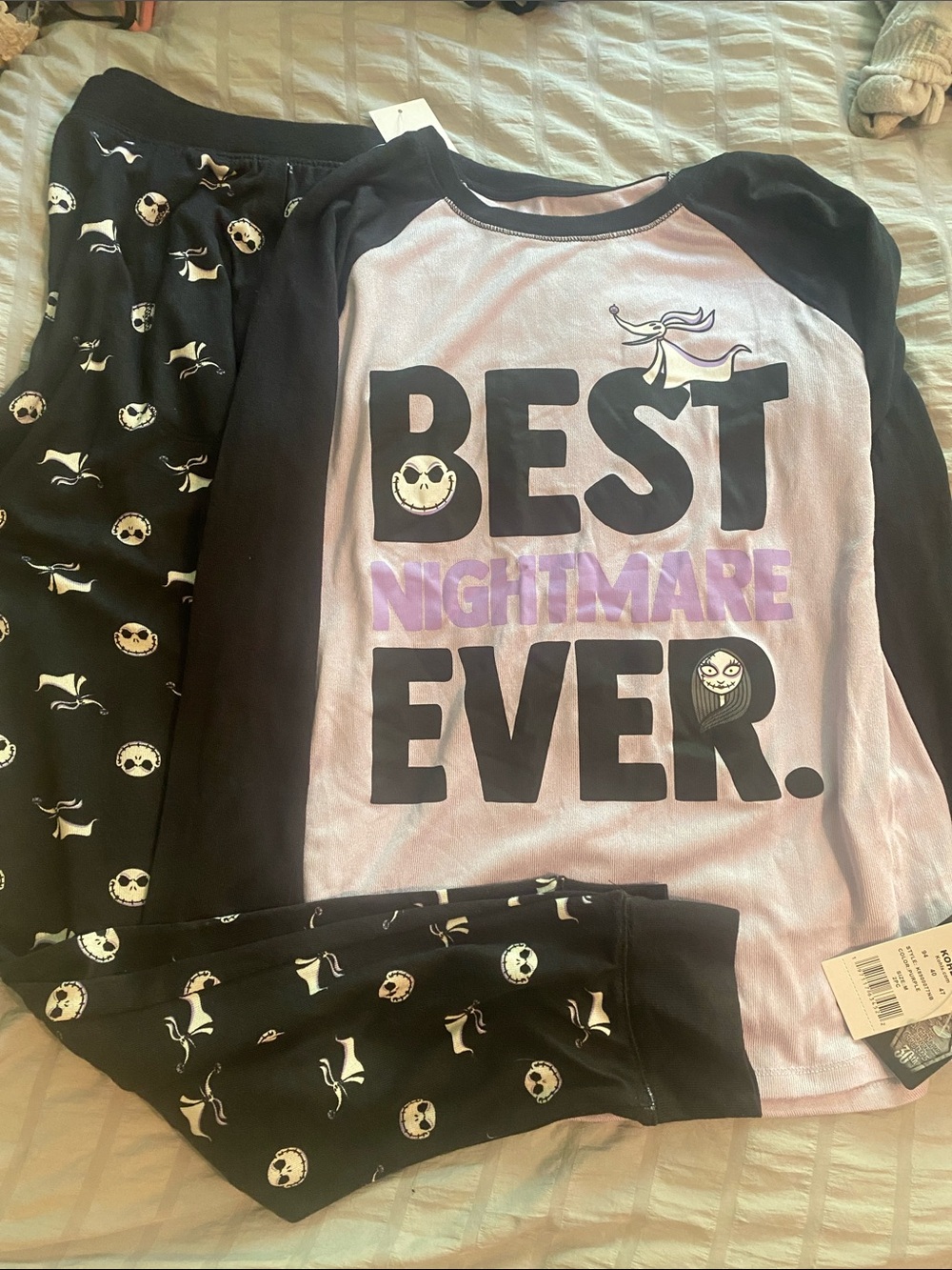 Disney Black & Light Purple 'Best Nightmare Ever' Pajama Set